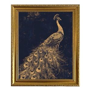 Gold Peacock Sketch Wall Art